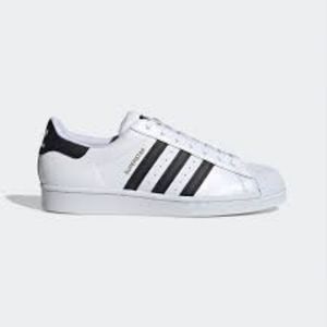 NWT Adidas Superstar Black White 3 Band Tennis Shoes Sneakers SIZE 19